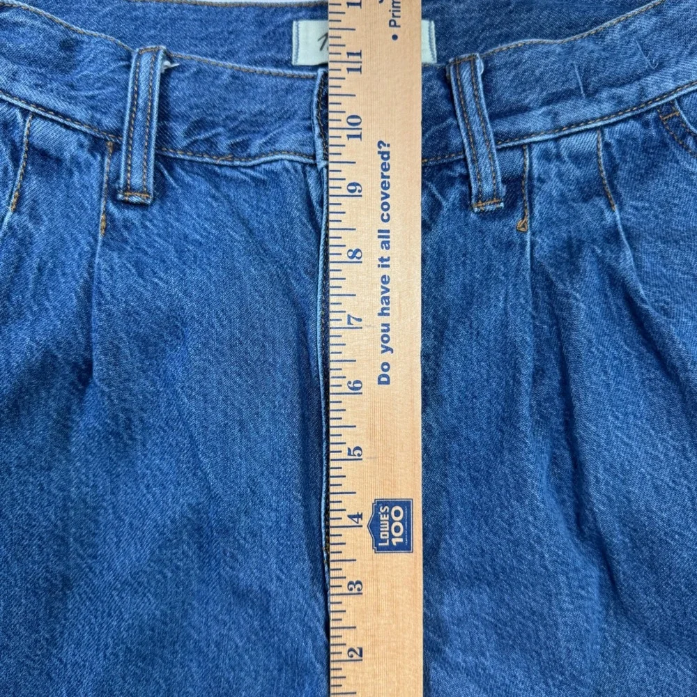 Madewell Baggy‎ Straight Jeans Women 26 Blue Pleated High Rise Denim Trousers